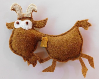 Soft Felt Silly Billy Goat Ornament