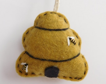 Soft Felt Beehive Ornament