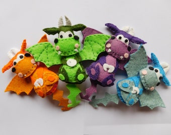 One Cute Dragon Ornament Blue Purple Orange or Green