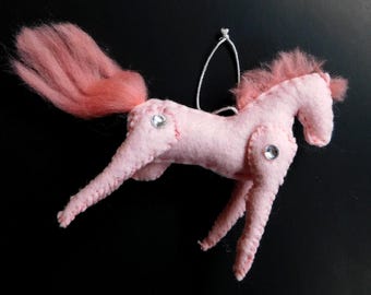 Pink pony Felt Ornament