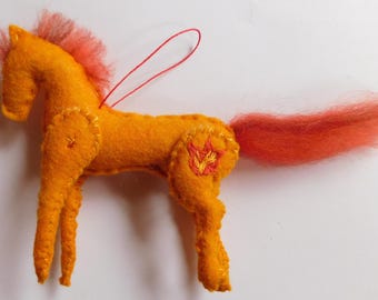 Fire Horse Felt Ornament