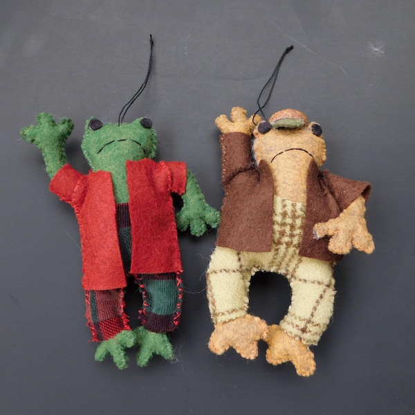 Toads In Clothes Felt Ornaments