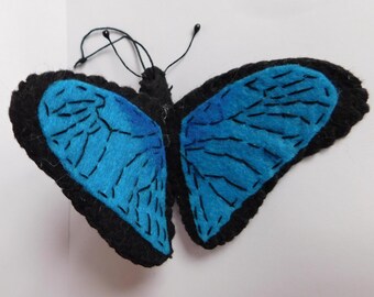 Blue Butterfly Felt Ornament