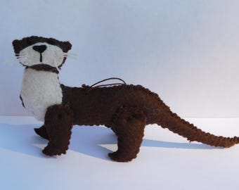 Handmade Felt Otter Ornament