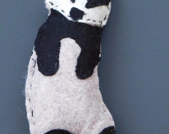 Standing Felt Badger Ornament