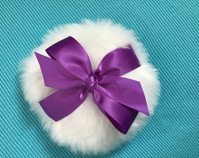 Luxurious Body Powder Puff 4 Inches With Purple Ribbon Handle Etsy