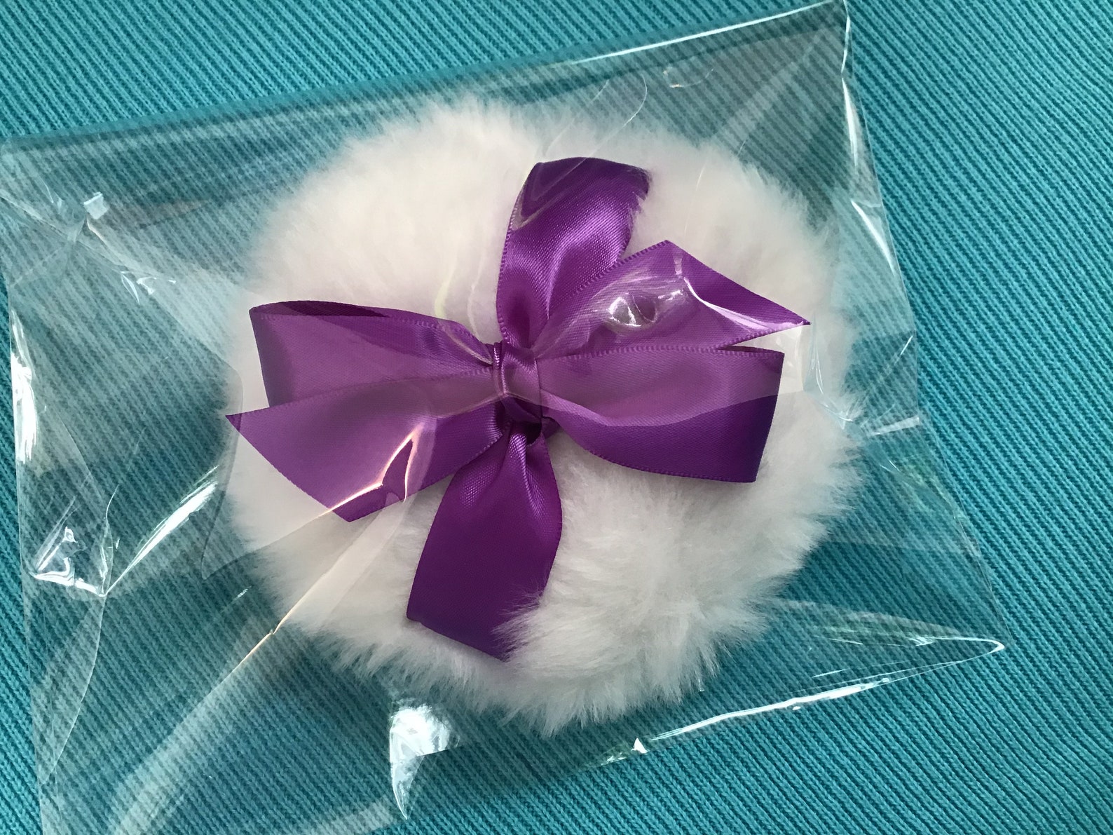 Luxurious Body Powder Puff 4 Inches With Purple Ribbon Handle Etsy
