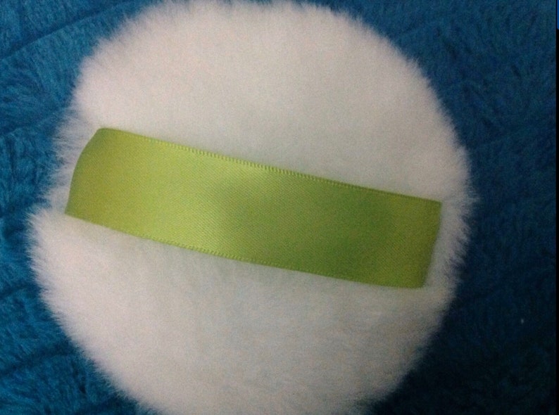 Luxurious Body Powder Puff 4 Inches With Lime Green Ribbon Etsy