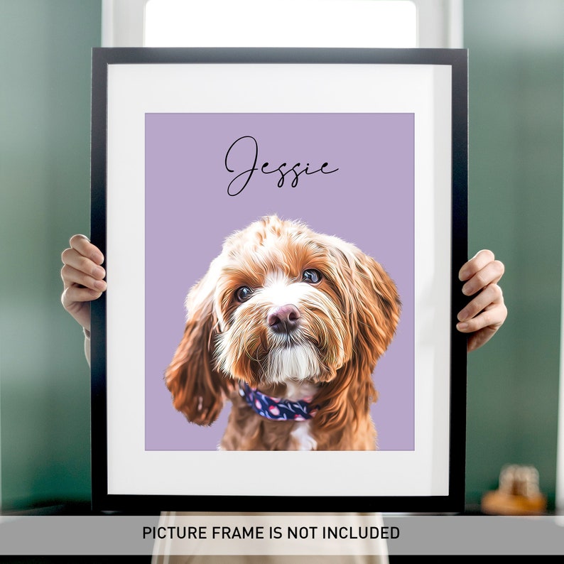 Custom Dog Portrait, Personalised Pet Portrait, Dog Lover Gift, Dog Memorial Picture, Print Your Modern Art, Colorful Pet Wall Art SkuMOD 