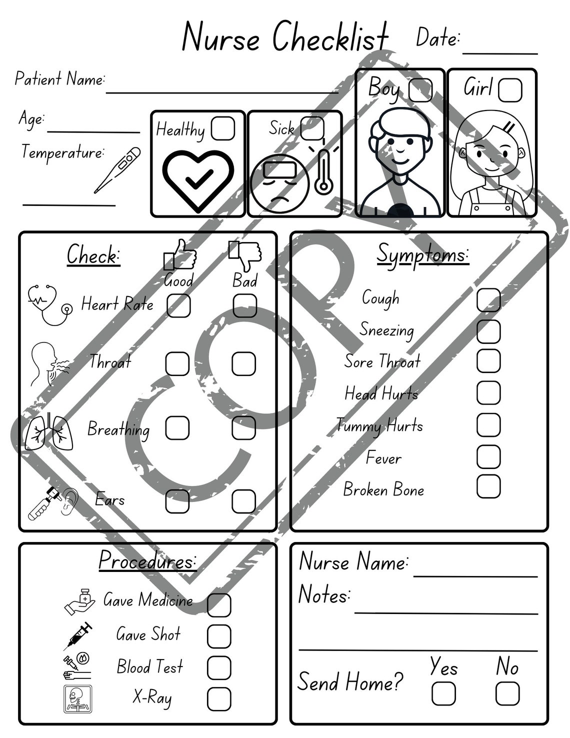 Dramatic Play Printables Pack, Teacher/school/daycare/nurse Printables ...
