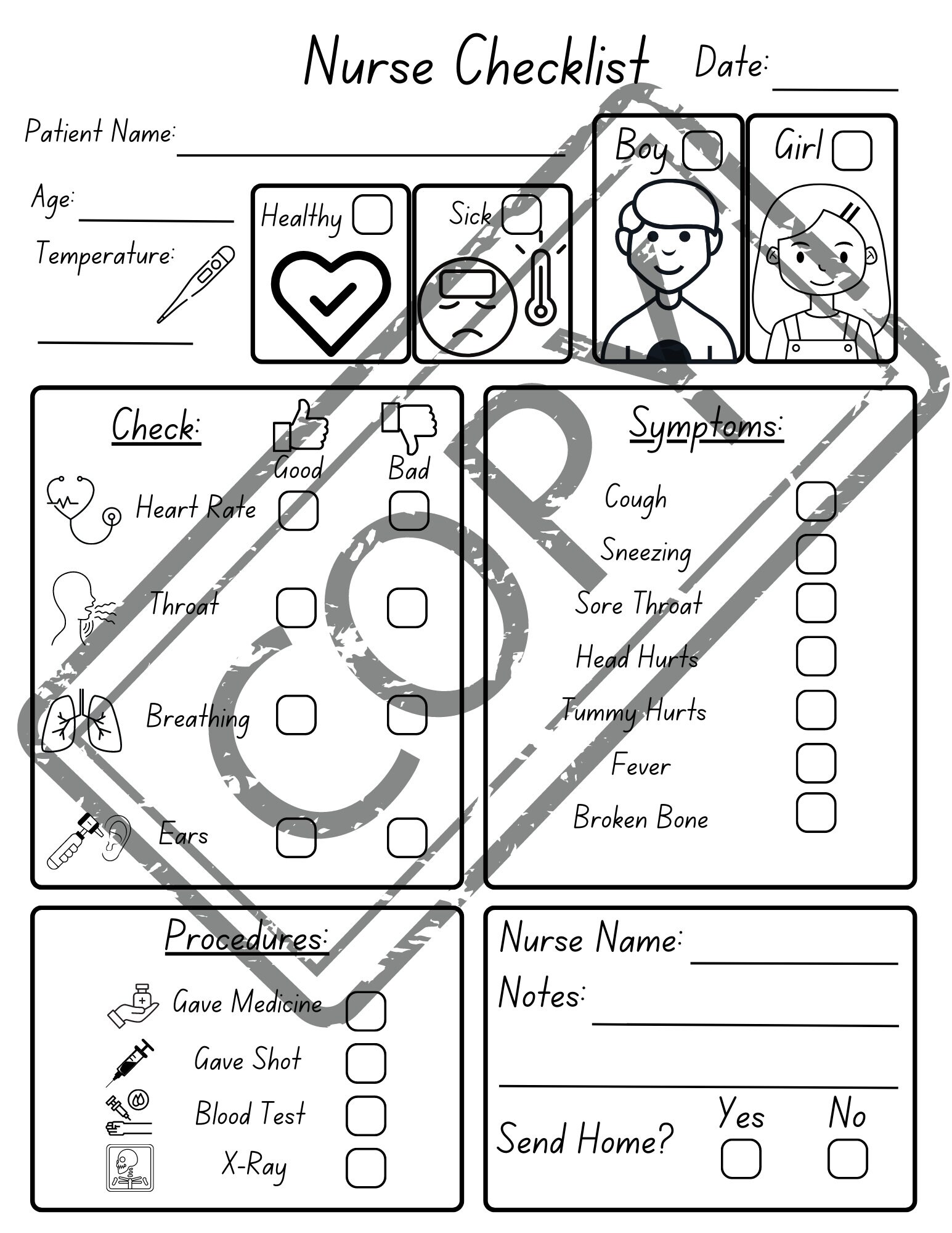 Dramatic Play Printables Pack, Teacher/school/daycare/nurse Printables ...
