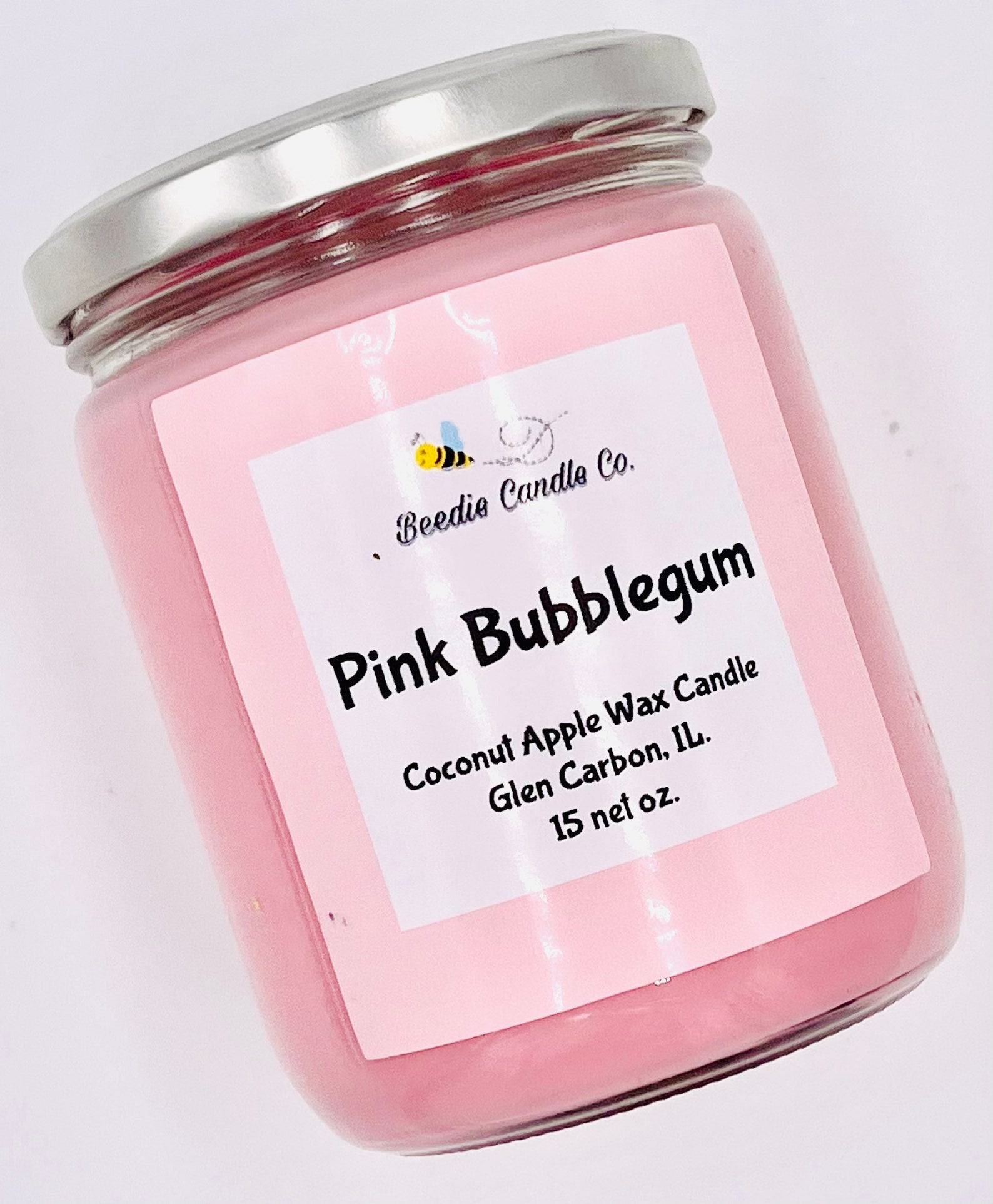 Pink Bubblegum Candle/coconut Apricot Wax Candle/pink Candle Etsy