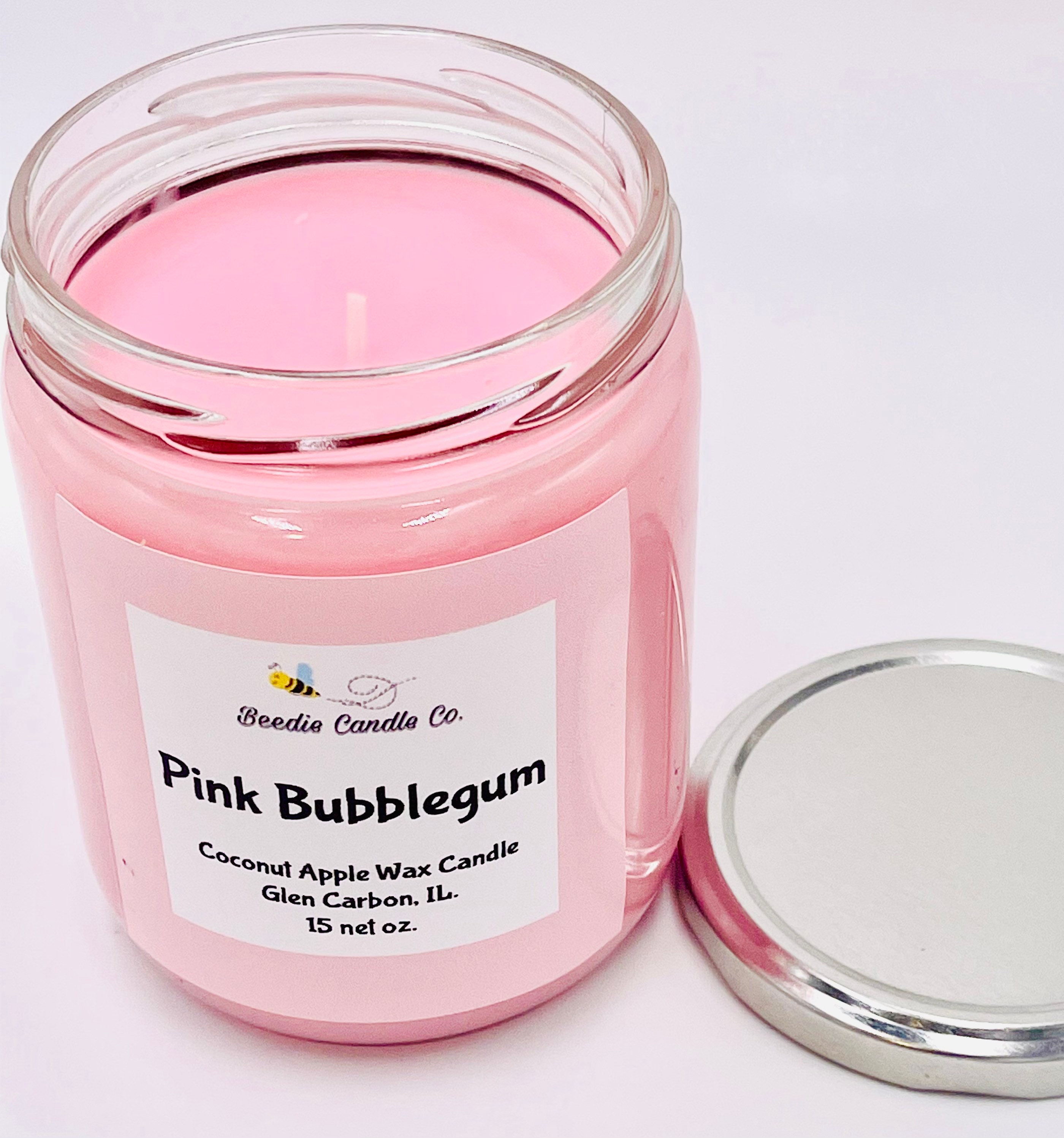 Pink Bubblegum Candle/coconut Apricot Wax Candle/pink Candle Etsy