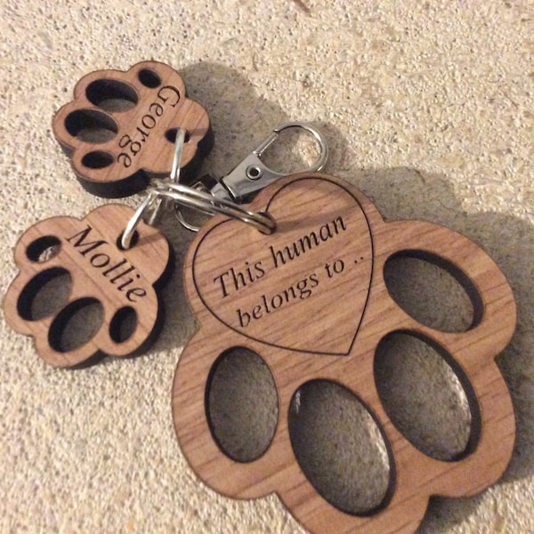 Dog owner keyring with up to 3 names included.