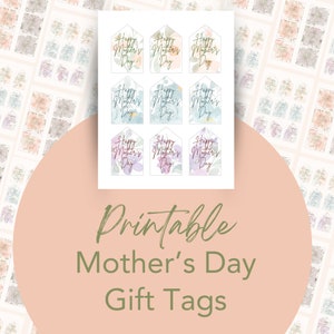 Printable Mother's Day gift tag, tag for homemade gift, Mother's Day tag, instant download tag, for mom, ready to print gift tag, flower tag