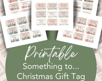 Etwas zum Anziehen, Etwas zu tun, Etwas, das Sie brauchen, Etwas zu Lesen, Etwas, das Sie wollen Geschenkanhänger Fünfer-Paket, Druck von zu Hause aus, PDF
