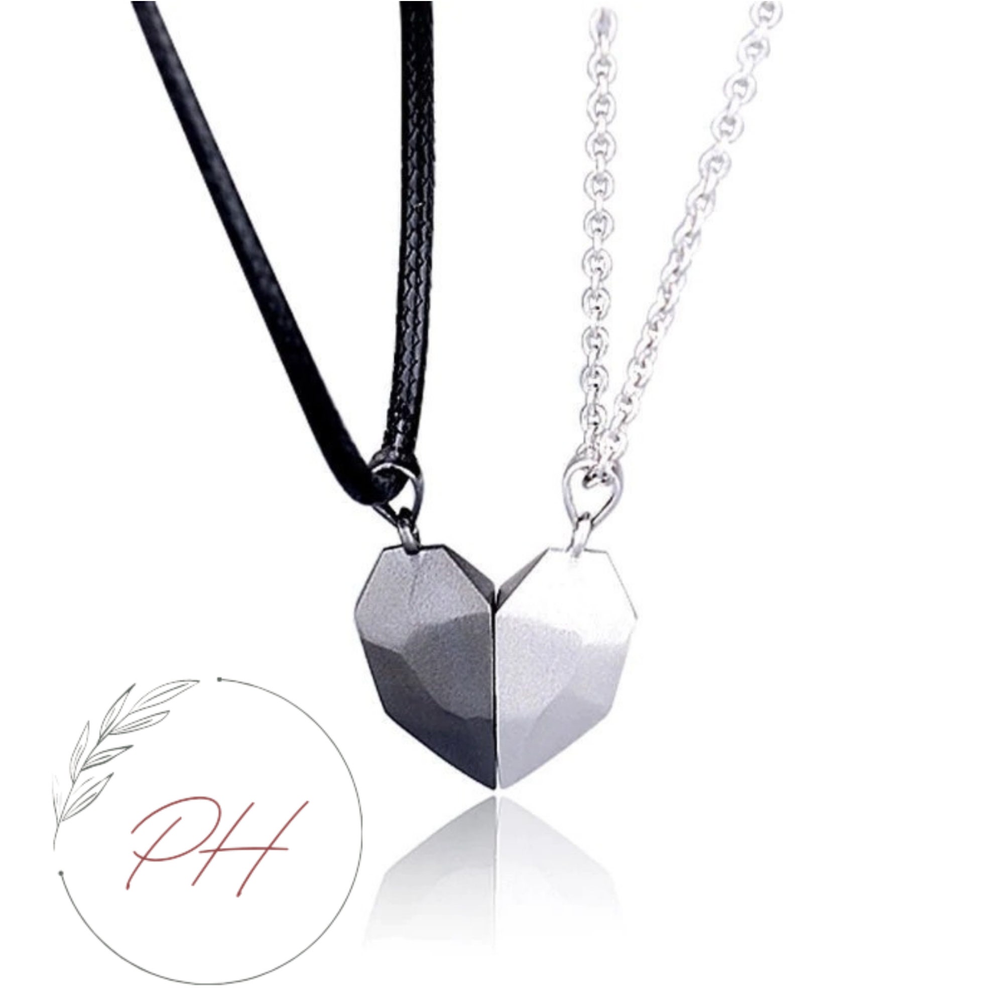 Paar Kette Herz Halskette 2 Stück Etsy