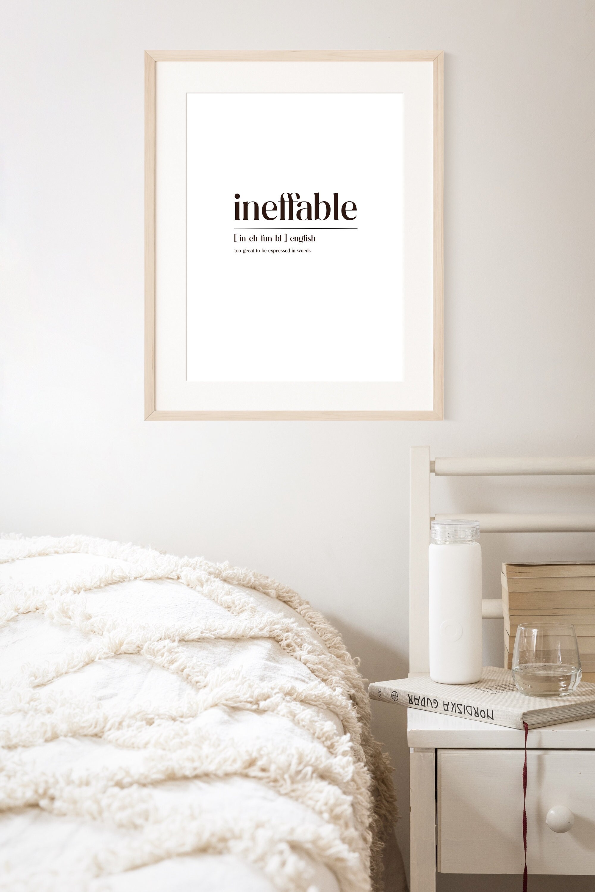 Ineffable Definition Wall Print Wall Art Quote Print Home Etsy
