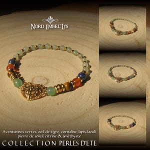 Stretch bracelets Tree of Life copper stainless steel natural beads green aventurine tiger eye amethyst citrine lapis lazuli gold