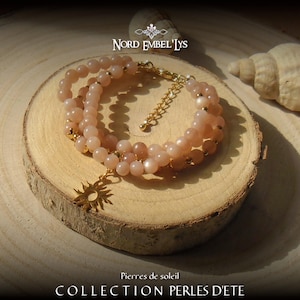 3-row summer bracelets Sun stainless steel citrine sunstone agates