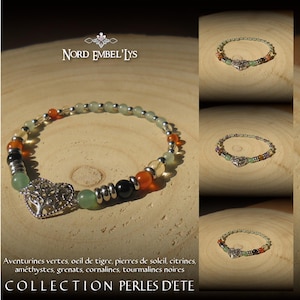 Stretch bracelets Tree of Life natural beads green aventurine tiger eye sunstone citrine amethyst garnet carnelian tourmaline