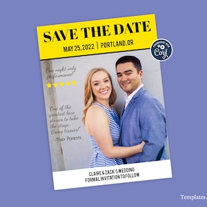 Wedding Save The Date Template | Broadway, Theatre, Playbill-themed | Digital Download Corjl
