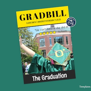 Modello di annuncio di laurea personalizzato 5x7 / Tema Broadway, Teatro, Locandina / Download digitale Corjl