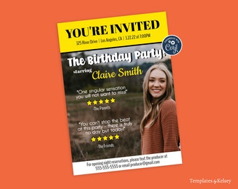 Personalized Invite Template 5x7 | Broadway, Theatre, Playbill-themed | Digital Download Corjl
