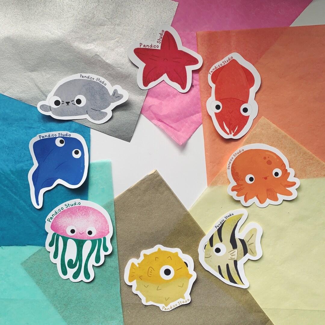 Ocean Creatures Stickers individual/pack Etsy