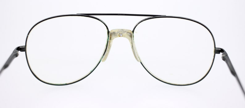 Vintage unisex black coloured metal frame pilot-style eyeglasses-used-well worn condition-free postage worldwide-2-14 working days delivery