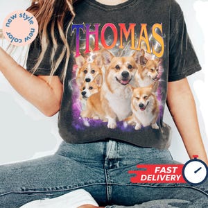 Custom Comfort Colors Dog TShirt, Retro Dog Shirt, Personalized Pet Shirt, 90s shirt, Women Tee