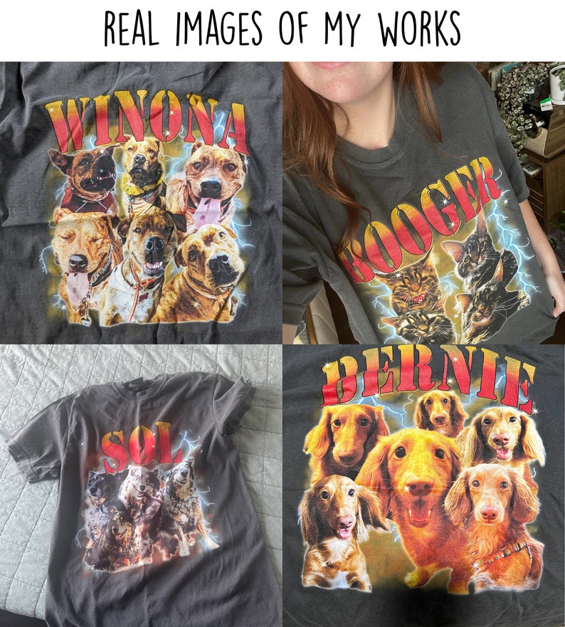 Camiseta personalizada para perros Comfort Colors, camisa retro para perros, camisa personalizada para mascotas, camisa de los años 90, camiseta para mujer imagen 2