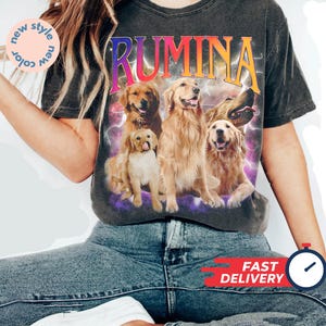 Custom Comfort Colors Dog TShirt, Retro Dog Shirt, Personalized Pet Shirt, 90s shirt, Women Tee