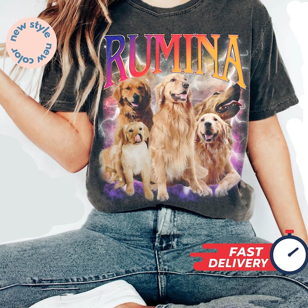 Custom Comfort Colors Dog TShirt, Retro Dog Shirt, Personalized Pet Shirt, 90s shirt, Women Tee