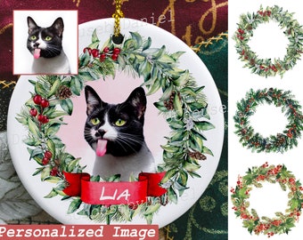 Personalized Cat ornament personalized , Cat Christmas Gift , christmas Dog ornament custom , Pet Memorial Gift , Loss of Cat Remembrance