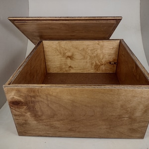 Birch Plywood Box with Drop-In Style Lid 12" - 8" Square Boxes Organization and Storage