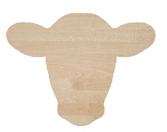 Cow head, laser cut, unfinished wood