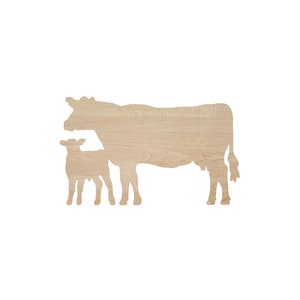 Cow and Calf laser cut, unfinished wood