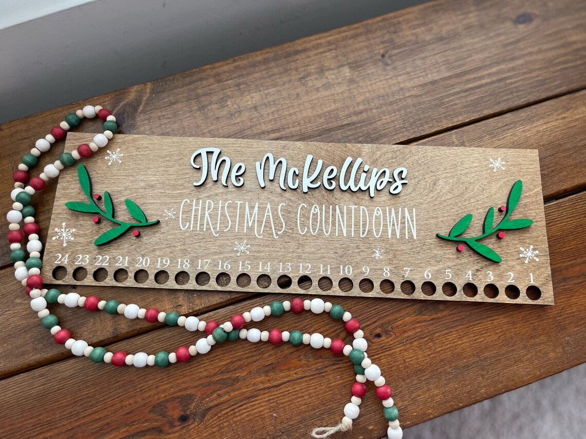 Candy Cane Advent Calendar Christmas Countdown Candy Etsy