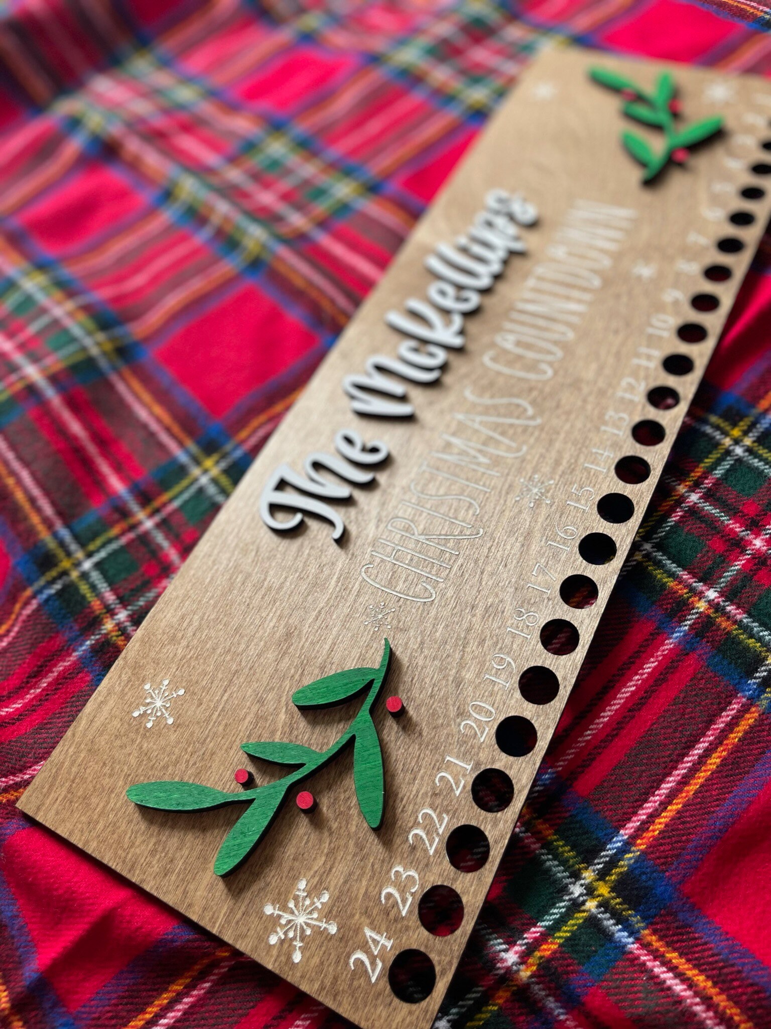 Candy Cane Advent Calendar Christmas Countdown Candy Etsy