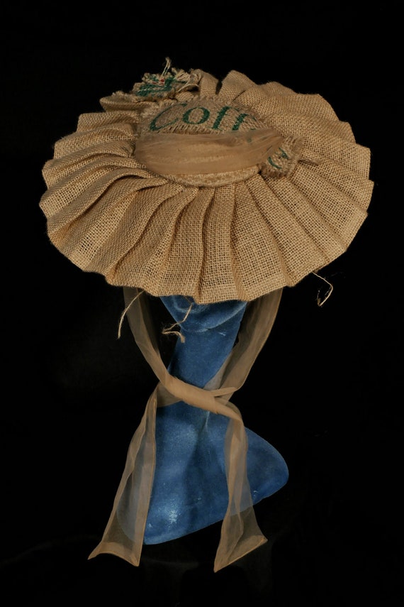 Brimmed Pleated Recycled Coffee Bean Hat With Scarf Royal Etsy