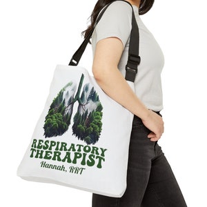 Custom Respiratory Therapist Adjustable Tote Bag Gift, RRT Tote Bag Appreciation Gift, Custom Respiratory Therapy Gift, RT Graduation Gift