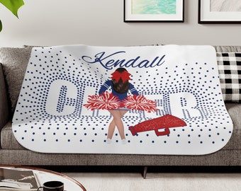 Personalized Cheerleader Blanket, Custom Cheerleading Throw, Gift for Cheer Team, Mom, Coach or Squad
