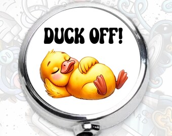 Funny Sarcastic Badge Reel: "Duck Off!" Humorous ID Holder