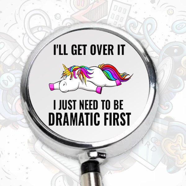 Funny Sarcastic Badge Reel: Retractable ID Holder for Nurses, Healthcare Staff, Teachers, and Office Workers