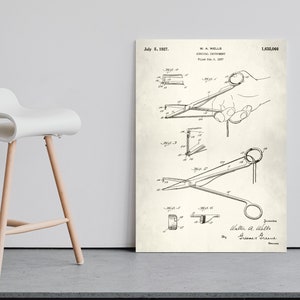 Surgical Instrument Patent Canvas Print: Surgeon Office Art, Medical Doctor Wall Decor
