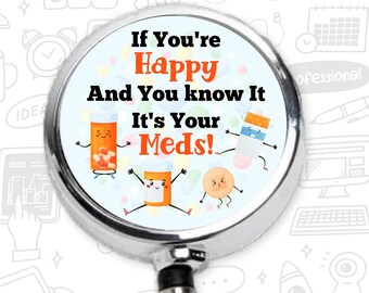 Funny Sarcastic Badge Reel: Retractable ID Holder Gift for Nurses, Healthcare Staff, and Office Workers