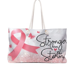 Breast Cancer Awareness Weekender Bag: Pink Ribbon Warrior Gift