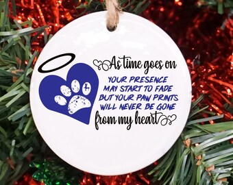 Personalized Dog Christmas Ornament, Dog Memorial Gift, Custom Pet Ornament, Personalized Dog Memorial Ornament, Loss of Pet Sympathy Gift