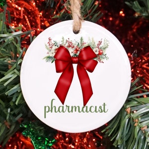 Pharmacist Christmas Ornament, Custom Pharmacist Appreciation Gift, Pharmacist Graduation Keepsake Gift, Custom Pharmacist Christmas Gift